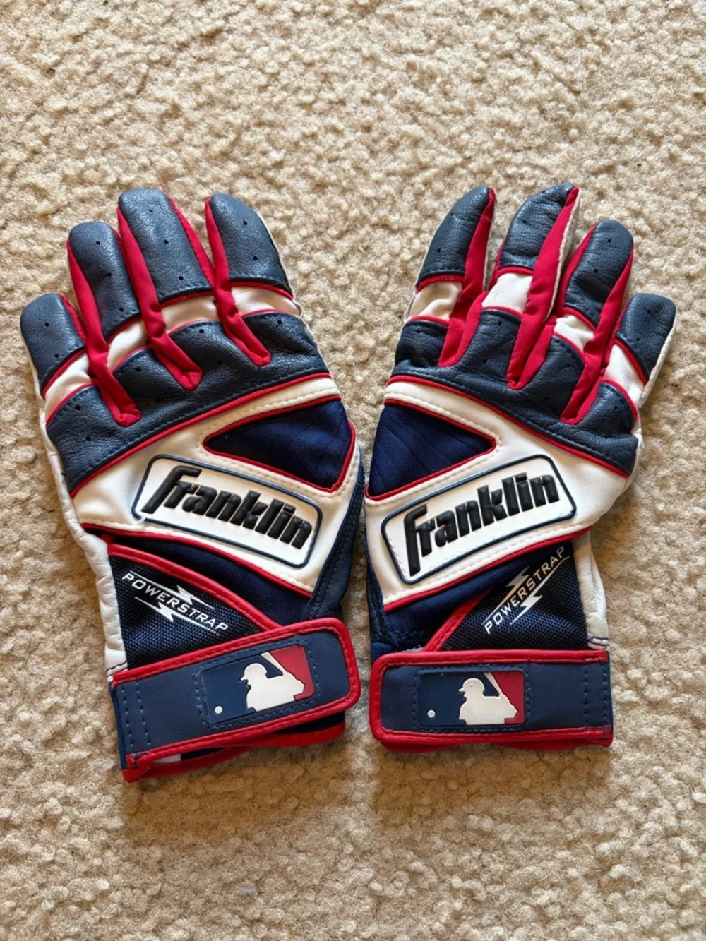 Franklin Kids Navy and Red Baseball Mittens